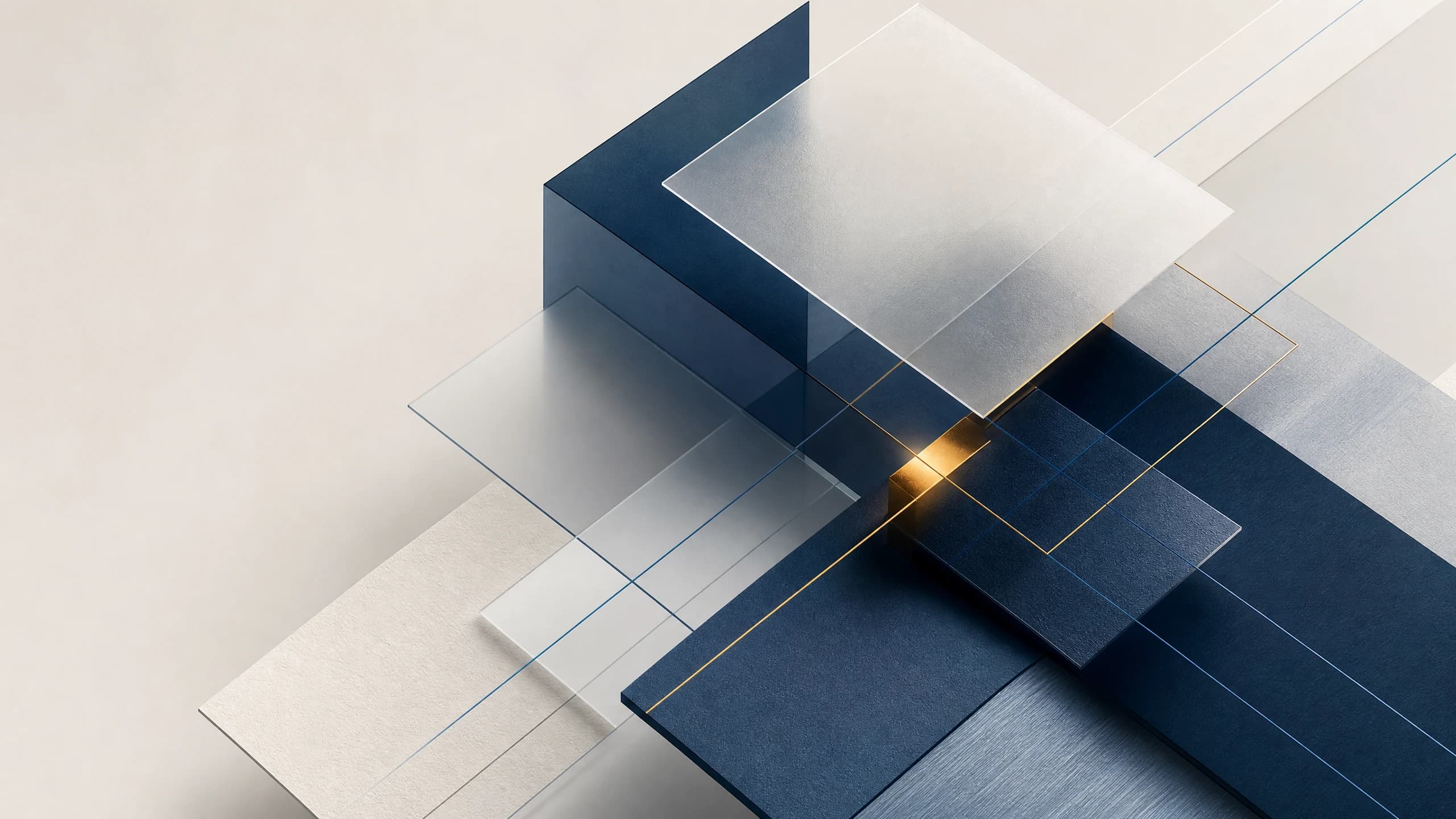 Composición geométrica abstracta que representa comprensión y descubrimiento